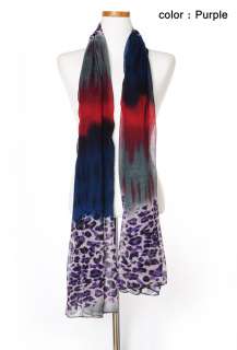 New Womens Leopard Ombre Viscose Wrap Scarf Shawl  