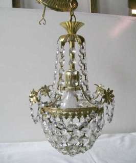 Vintage Crystal Chandelier Fixture 30 Strands Of Prisms  