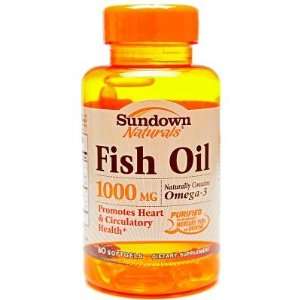  Sundown Naturals  Fish Oil, Cholesterol Free, 1000mg, 60 
