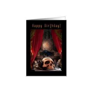 Happy Birthday   Gothic/Dark Raven and Skull Card Health 