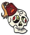 Fez Skull Embroidered Patch Art Dan Collins DCP7R Right