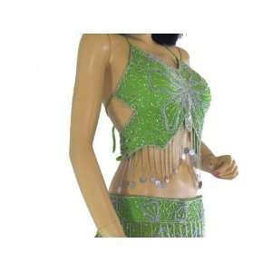  HALTER HIP SCARF WRAP COIN BEADED BELLY DANCE COSTUME S 