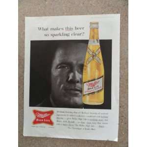  Beer, Vintage 60s full page print ad. (bottle of beer/man)Vintage 