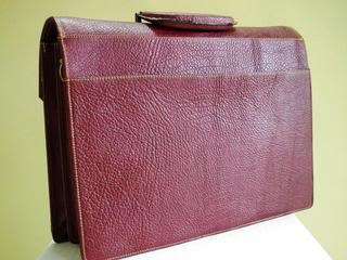 NATURAL LEATHER BRIEFCASE LAPTOP HANDCRAFTED HAND BAG NR BROWN  