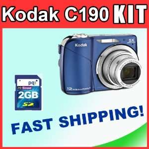   12MP Digital Camera w/ 5x Optical Zoom, 2.7 LCD (Blue) + 2GB SD Card