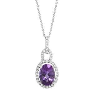  Bolivian Amethyst and White Topaz Silver Pendant. 5.85ct 