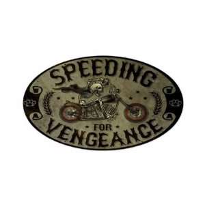 Speeding Vengance Motorcycle Vintage Metal Sign Chopper Garage 24 X 14 