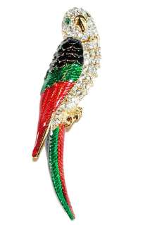 Splendidly handsome Parakeet budgie pin made from heavily gilded gold 