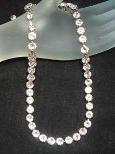   SPARKLING ~WEISS Crisp Clear Clear JUMBO 7mm Rhinestone Necklace