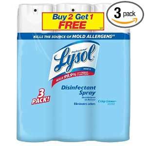  Lysol Disinfectant Spray, Crisp Linen, 57 Ounce (Pack of 3 