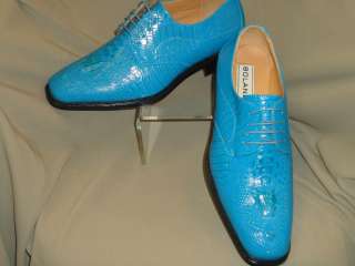   Teal Turquoise Blue Faux Alligator Dress Shoes Viotti 451 025  