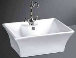 bathroom sink vessel white 20 inch square BS 811  