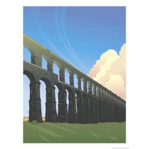  Roman Aqueducts Premium Poster Print