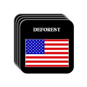  US Flag   DeForest, Wisconsin (WI) Set of 4 Mini Mousepad 