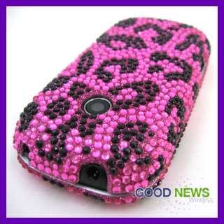 for Verizon LG Cosmos 2 VN251   Pink Leopard Bling Cubics Hard Case 