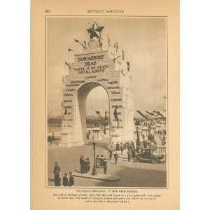    1919 Print Chicago Memorial Arch World War I 
