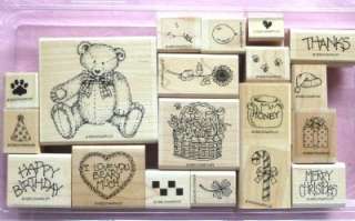 STAMPIN UP Set BUTTON BEAR Complete+ 19pc ACCESSs 1995  
