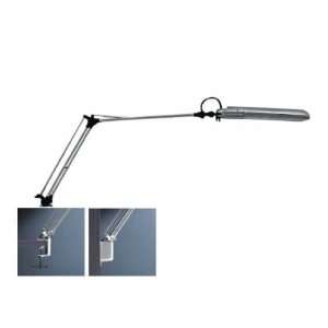  Architetto Lamp with Clamp (Silver/White) (26H x13.3W x3 