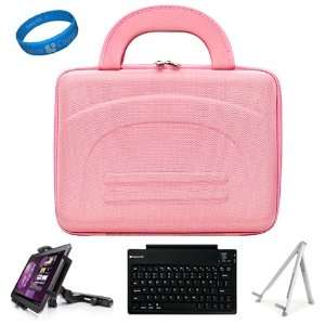  Pink Nylon Hard Cube Carrying Case for Archos Arnova 9 G2 Android 