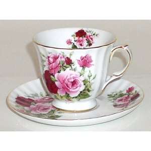 Summer Rose Queens porcelain 6 oz Cup and Saucer