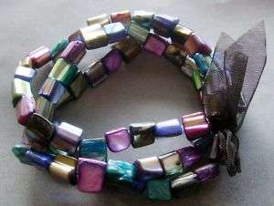 Fashion Jewelry Multi Color Veins Beads Elastic Bracele  