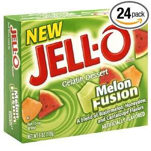 Jell O Gelatin Dessert, Melon Fusion, 6 Ounce Boxes (Pack of 24)