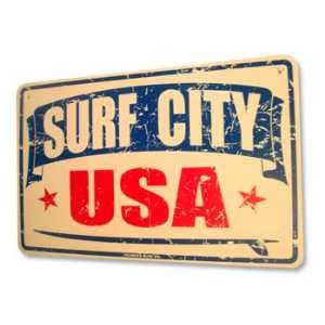  Surf City USA Aluminum Sign in White 