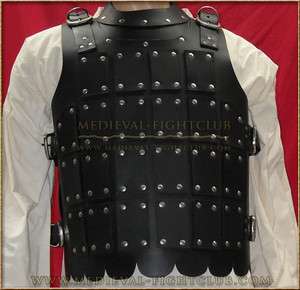 Leather plates brigandine body armour middle ages black  