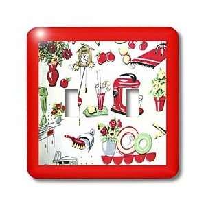 Florene The Fifties   Red Green White 50s Kitchen Ware   Light Switch 