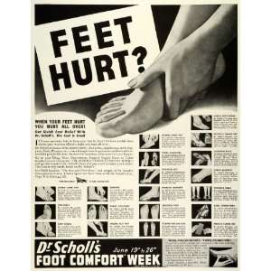  1943 Ad Dr. Scholls Foot Care Shoe Footwear Insoles 