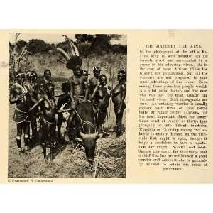  1921 Print Kikuyu King Wives Kenya Polygamy Chief Tribe 