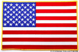 AMERICAN FLAG EMBROIDERED IRON ON PATCH   LARGE 11 INCH  