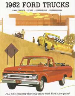 FORD TRUCK 1962 Sales Brochure 62 Pick Up  