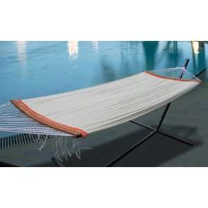  Hammock Bed with Steel Stand in Green Polyester Fabric 