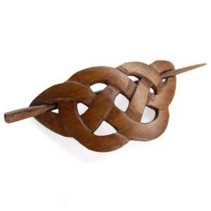 Celtic Knot Coconut Wood Hair Pin Barrette
