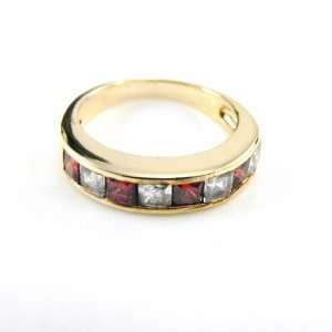  Gold plated ring Nova garnet.   Taille 50 Jewelry