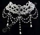 New Victorian Style Large Pearl Beaded Choker   X002