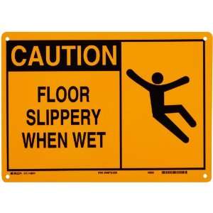   Sign, Header Caution, Legend Floor Slippery When Wet (with Picto