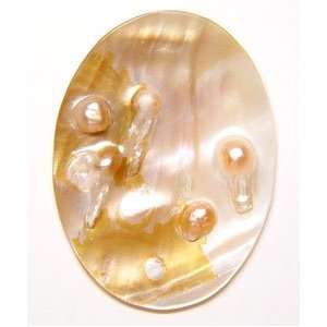  Jumbo Oval Blister Pearl with Hole for a Bail   Pack of 1 
