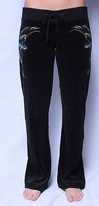 SINFUL BY AFFLICTION VALERIAN VELOUR SWEATS TRACK YOGA SWEAT PANTS S M 