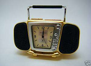 Sergio Valente Mini Clock Boom Box Collectible Gift  