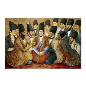 Young Qajar Prince and His Entourage Abul Hasan Ghaffari Kashani 