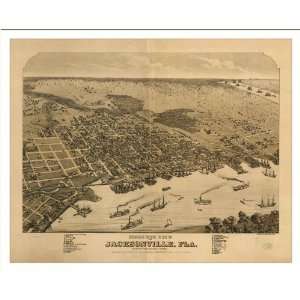  Historic Jacksonville, Florida, c. 1876 (L) Panoramic Map 