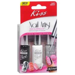  Kiss Nail Artist Paint & Stencil Kit 54403 Beauty