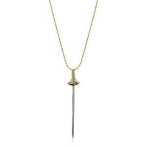  nOir Daggers Long Sword Two Tone Necklace Jewelry