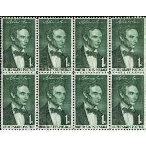  ABRAHAM LINCOLN (Beardless) #1113 Block of 8 x 1¢ US 