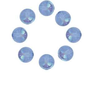  Light Sapphire Blue Czech Glass Round Iris Rainbow Beads 