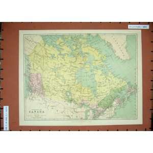 Antique Maps 1885 Dominion Canada Hudson Bay Quebec 