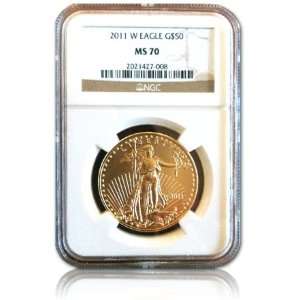  2011 W $50 Gold Eagle Burnished MS70 NGC 