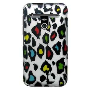  Snap on Hard Plastic RUBBERIZED With COLOR RAINBOW LEOPARD 